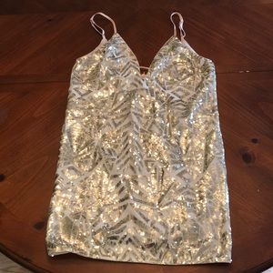 Gold Sparkly WHOIAM Cocktail Dress